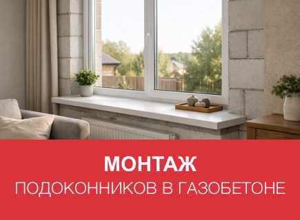 Выбор и монтаж подоконников в газобетонных домах в Туле